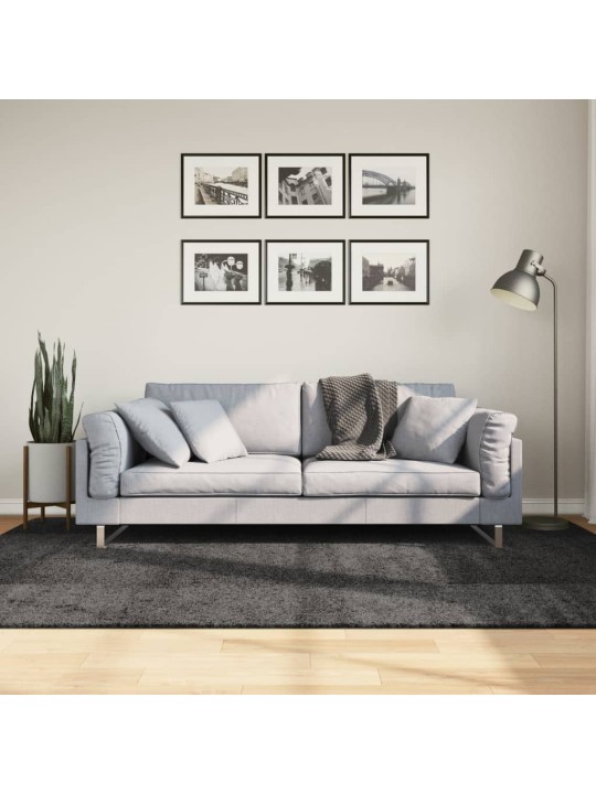 Koberec PAMPLONA s vysokým vlasem moderní antracitový 160x230cm