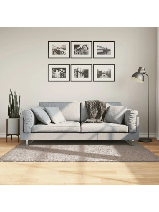 Koberec PAMPLONA s vysokým vlasem moderní béžový 120 x 170 cm