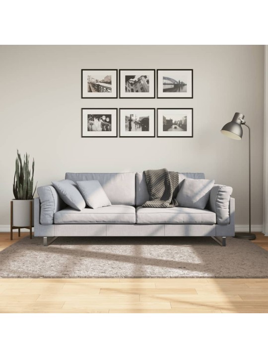Koberec PAMPLONA s vysokým vlasem moderní béžový 140 x 200 cm