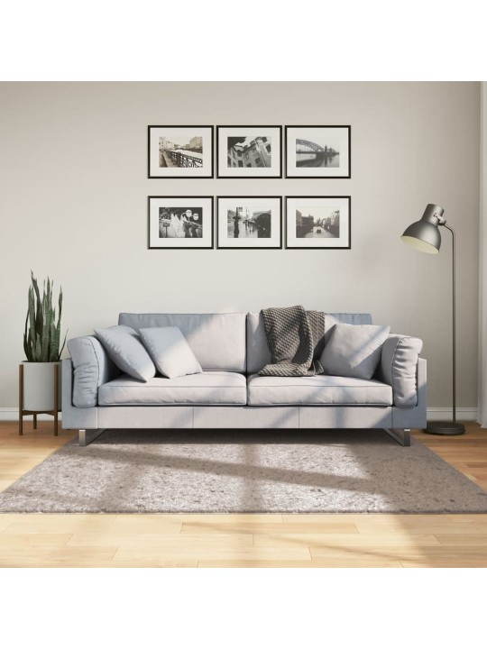 Koberec PAMPLONA s vysokým vlasem moderní béžový 160 x 160 cm