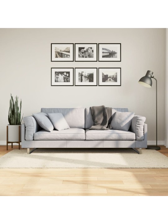 Koberec PAMPLONA s vysokým vlasem moderní krémový 80 x 150 cm
