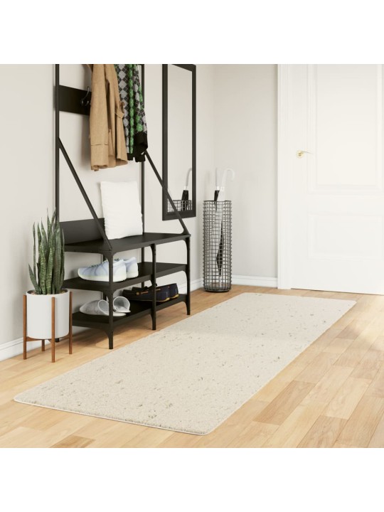 Koberec PAMPLONA s vysokým vlasem moderní krémový 80 x 250 cm