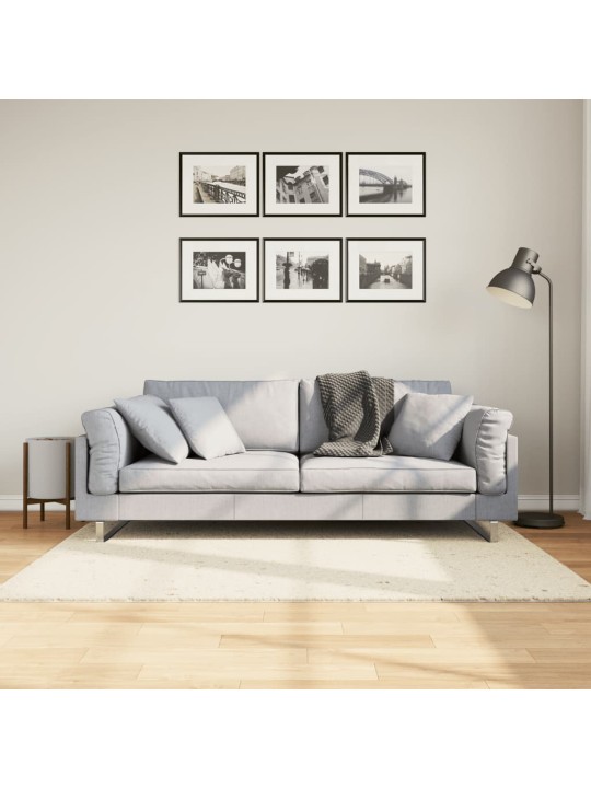 Koberec PAMPLONA s vysokým vlasem moderní krémový 120 x 170 cm