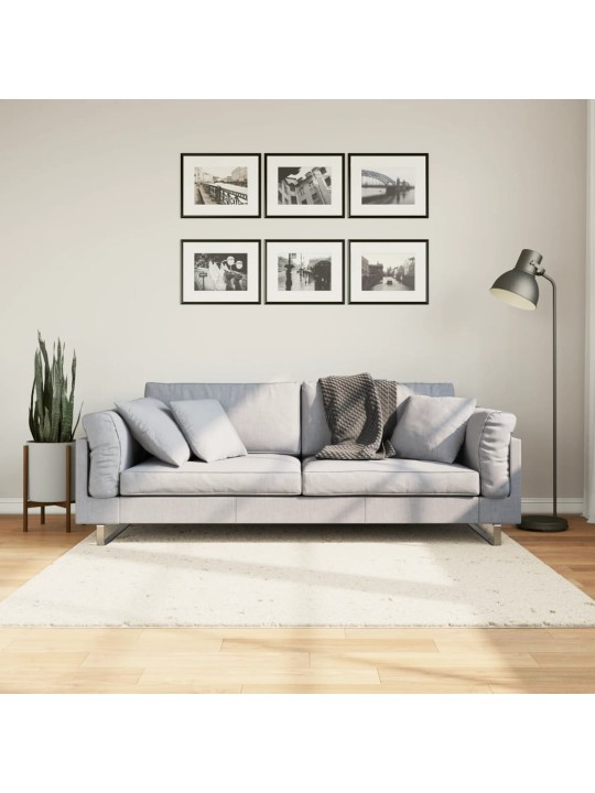 Koberec pamplona s vysokým vlasem moderní krémový 160 x 160 cm