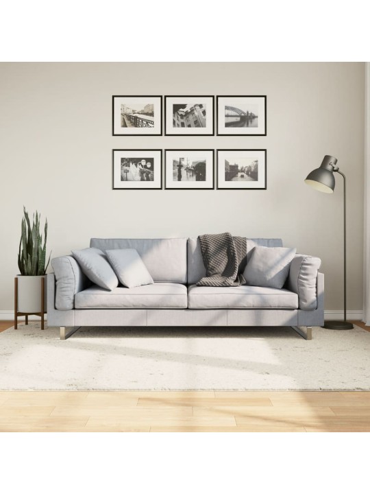 Koberec PAMPLONA s vysokým vlasem moderní krémový 160 x 230 cm