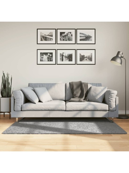 Koberec PAMPLONA s vysokým vlasem moderní šedý 80 x 150 cm