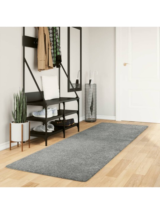Koberec PAMPLONA s vysokým vlasem moderní zelený 80 x 250 cm
