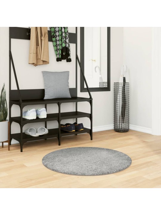 Koberec PAMPLONA s vysokým vlasem moderní zelený Ø 80 cm