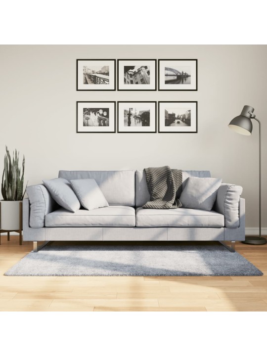 Koberec PAMPLONA s vysokým vlasem moderní modrý 80 x 150 cm