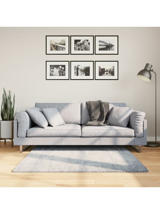 Koberec PAMPLONA s vysokým vlasem moderní modrý 120 x 120 cm