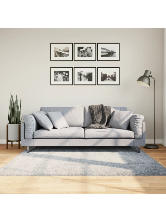 Koberec pamplona s vysokým vlasem moderní modrý 160 x 160 cm