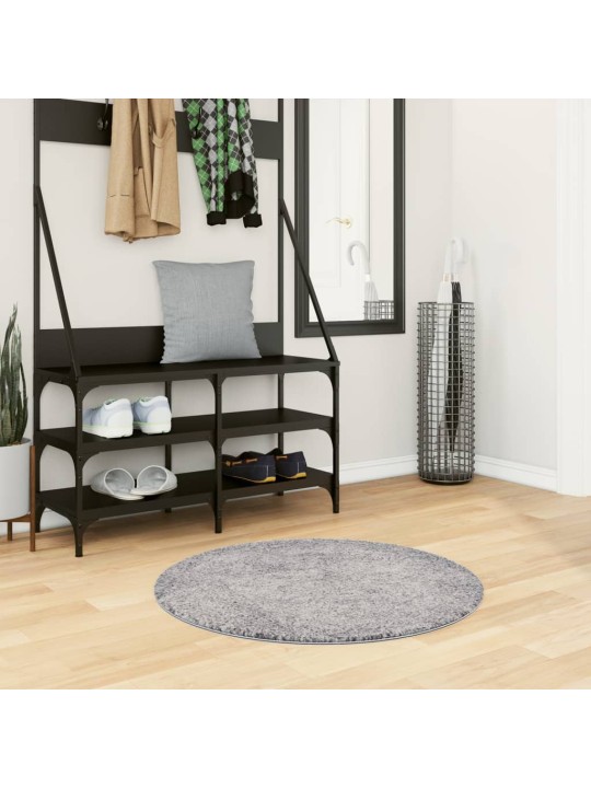 Koberec pamplona s vysokým vlasem moderní modrý ø 80 cm