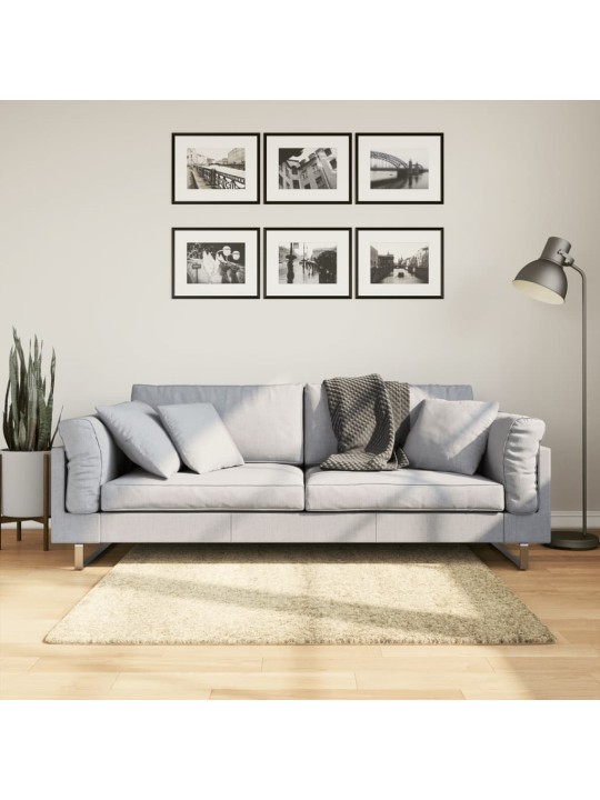 Koberec PAMPLONA s vysokým vlasem moderní zlatý 120 x 120 cm