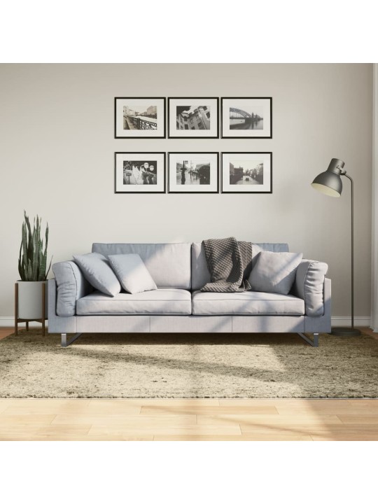 Koberec PAMPLONA s vysokým vlasem moderní zlatý 160 x 230 cm