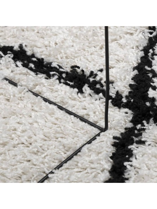 Koberec pamplona s vysokým vlasem krémový a černý 80 x 200 cm
