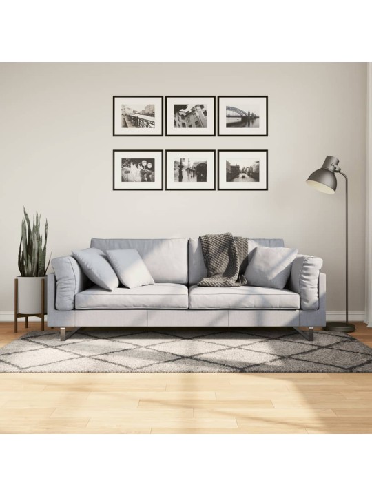 Koberec PAMPLONA s vysokým vlasem béžový a antracit 100x200 cm