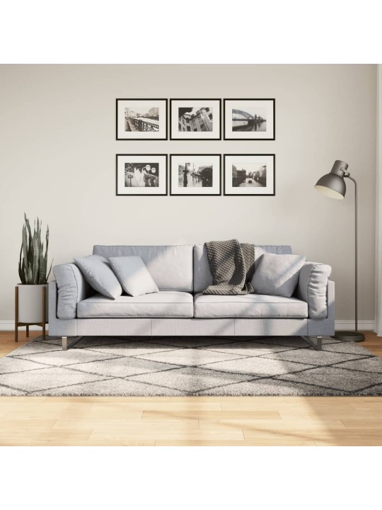 Koberec pamplona s vysokým vlasem béžový a antracit 140x200 cm