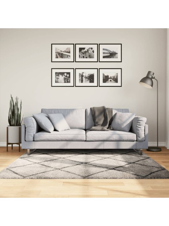 Koberec pamplona s vysokým vlasem béžový a antracit 160x160 cm