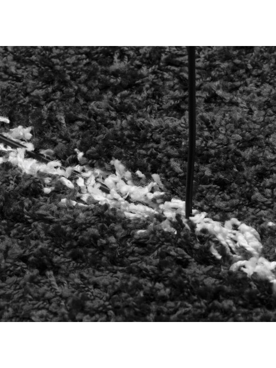 Koberec PAMPLONA s vysokým vlasem černý a krémový 200 x 280 cm