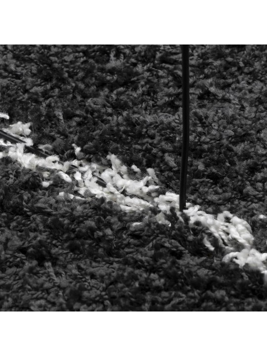 Koberec pamplona s vysokým vlasem černý a krémový 300 x 400 cm