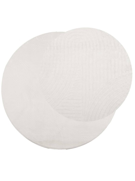 Koberec iza krátký vlas skandinávský vzhled krémový ø 80 cm