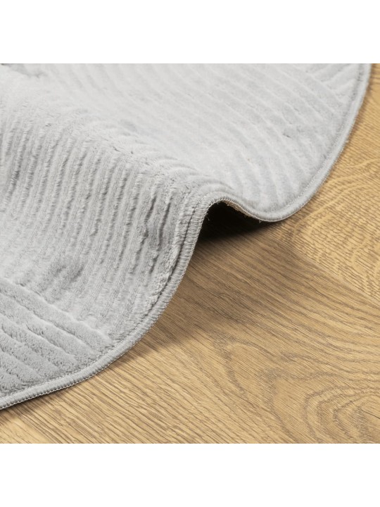 Koberec iza krátký vlas skandinávský vzhled šedý ø 80 cm