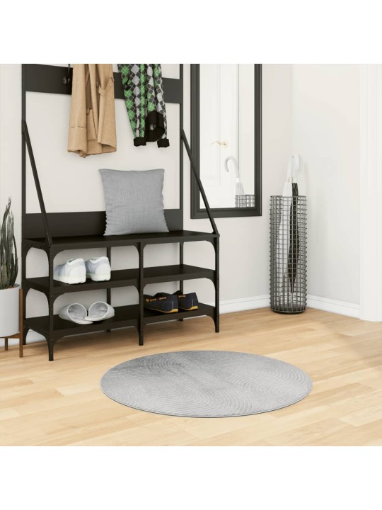 Koberec iza krátký vlas skandinávský vzhled šedý ø 80 cm