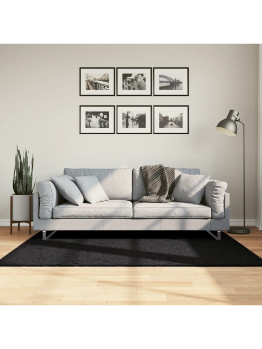 Koberec OVIEDO krátký vlas černý 120 x 170 cm