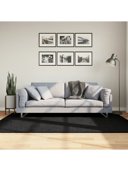 Koberec OVIEDO krátký vlas černý 140 x 200 cm