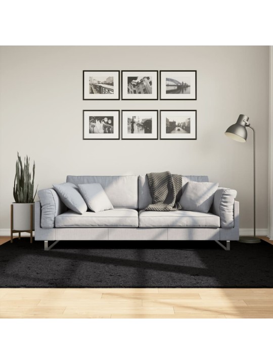 Koberec OVIEDO krátký vlas černý 160 x 230 cm