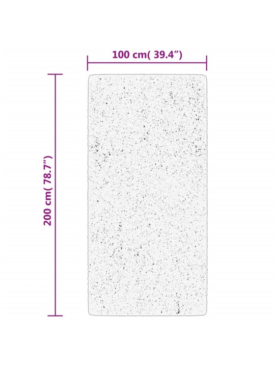 Koberec HUARTE vysokým vlasem lesklý vzhled antracit 100x200 cm