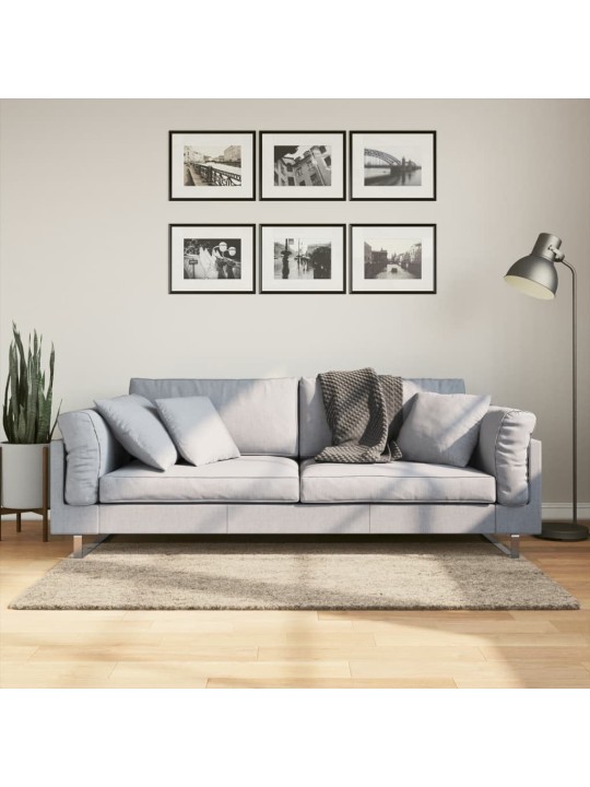 Koberec HUARTE vysokým vlasem lesklý vzhled béžový 80x150 cm