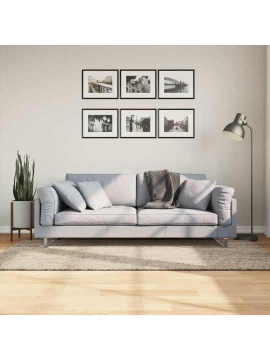 Koberec HUARTE vysokým vlasem lesklý vzhled béžový 100x200 cm