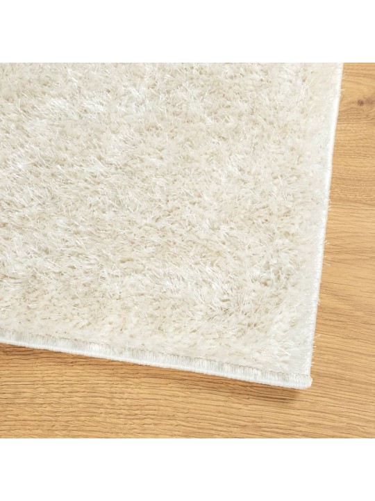 Koberec HUARTE vysokým vlasem lesklý vzhled krémový 100x200 cm