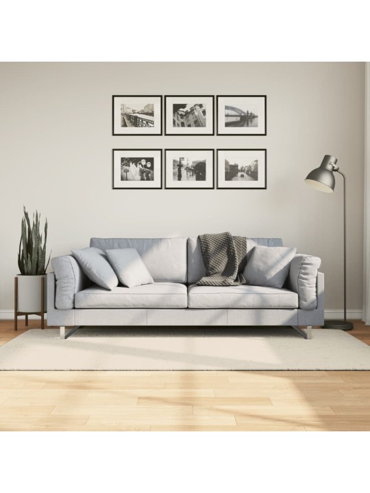 Koberec HUARTE vysokým vlasem lesklý vzhled krémový 100x200 cm