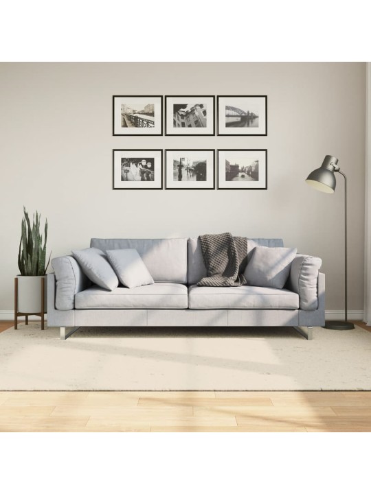 Koberec HUARTE vysokým vlasem lesklý vzhled krémový 160x230 cm