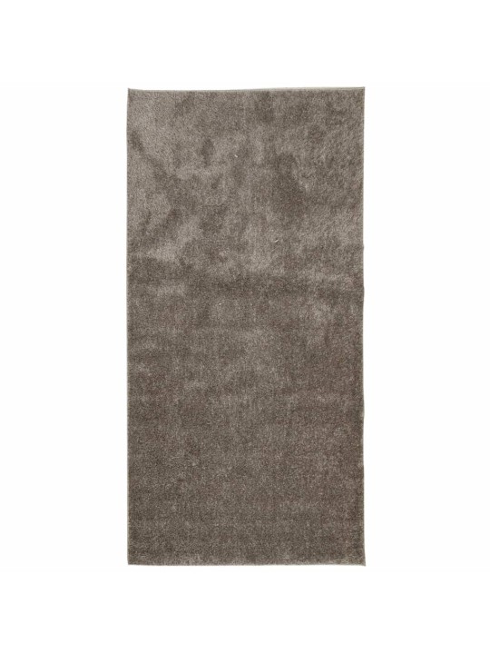 Koberec HUARTE vysokým vlasem lesklý vzhled šedý 100x200 cm