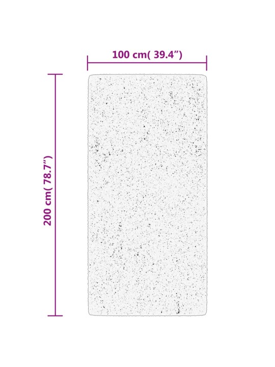 Koberec HUARTE vysokým vlasem lesklý vzhled šedý 100x200 cm