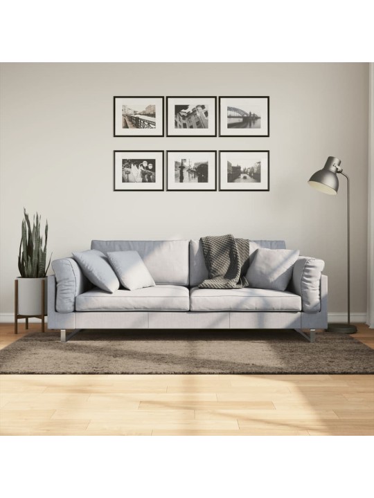 Koberec HUARTE vysokým vlasem lesklý vzhled šedý 100x200 cm