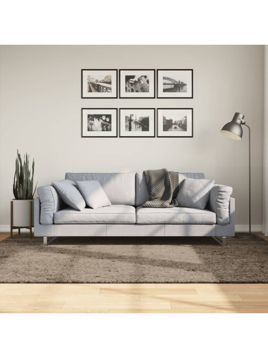 Koberec HUARTE vysokým vlasem lesklý vzhled šedý 160x230 cm