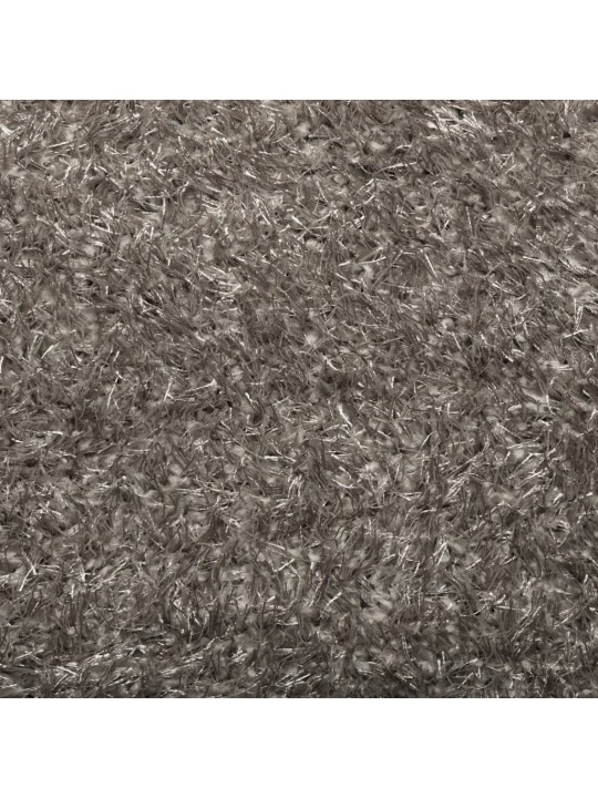 Koberec HUARTE vysokým vlasem lesklý vzhled šedý Ø 80 cm