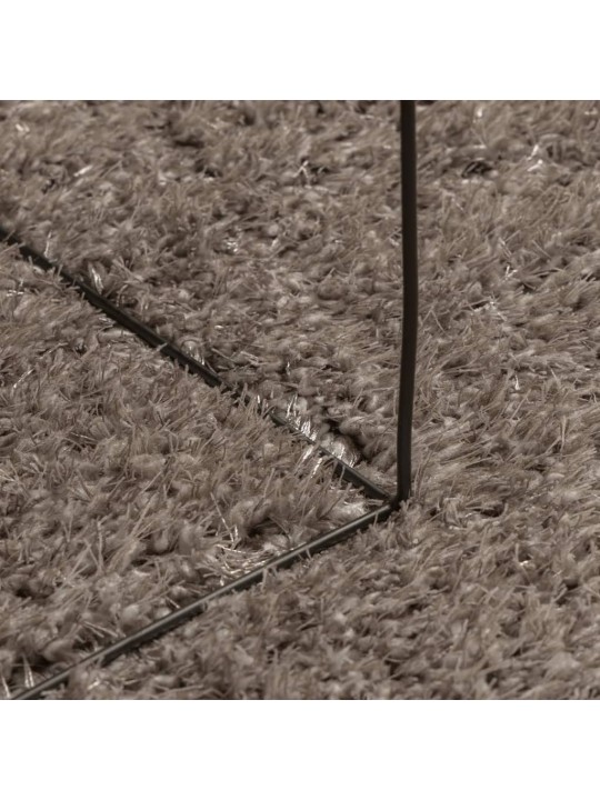 Koberec HUARTE vysokým vlasem lesklý vzhled šedý Ø 120 cm