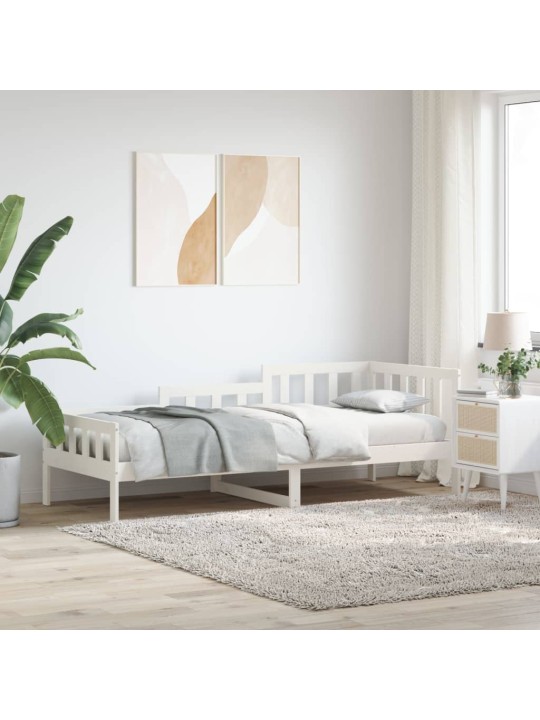 Válenda bez matrace bílá 80 x 200 cm masivní borovice