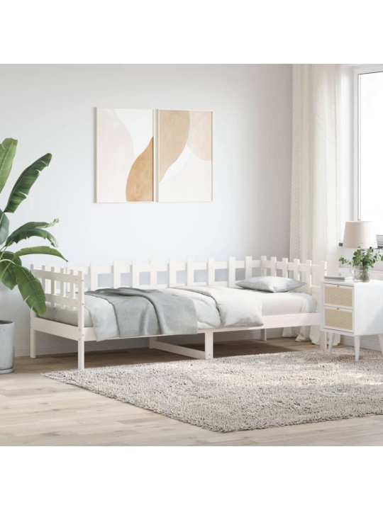 Válenda bez matrace bílá 80 x 200 cm masivní borovice