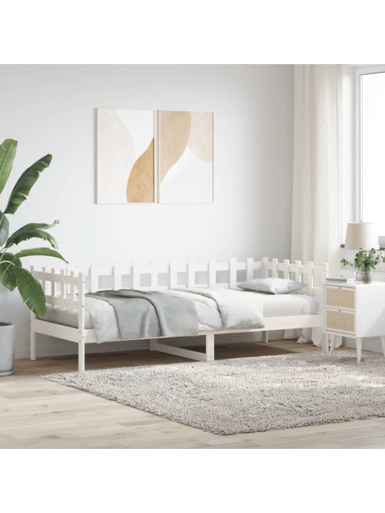 Válenda bez matrace bílá 90 x 200 cm masivní borovice