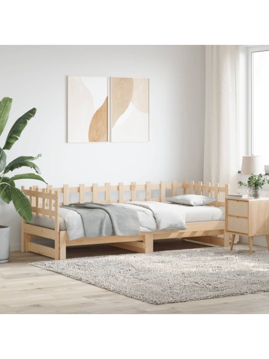 Výsuvná postel 2x (90 x 200) cm masivní borovice