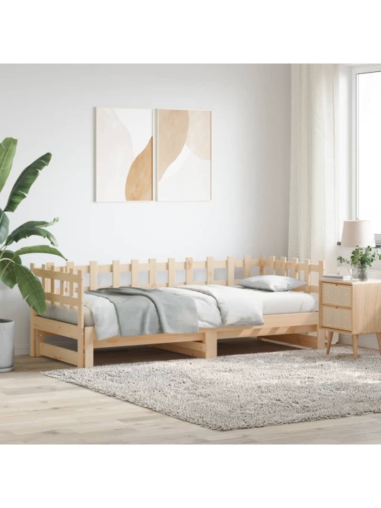 Výsuvná postel 2x (90 x 190) cm masivní borovice