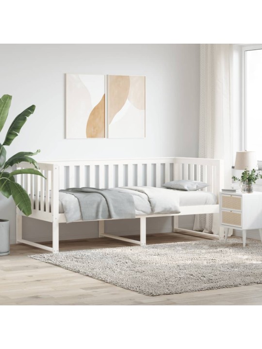 Válenda bez matrace bílá 90 x 200 cm masivní borovice