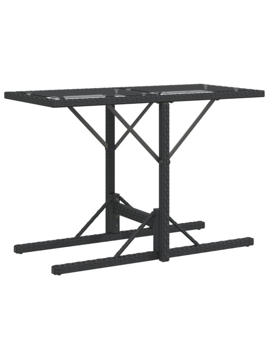 3dílný bistro set s poduškami černý polyratan