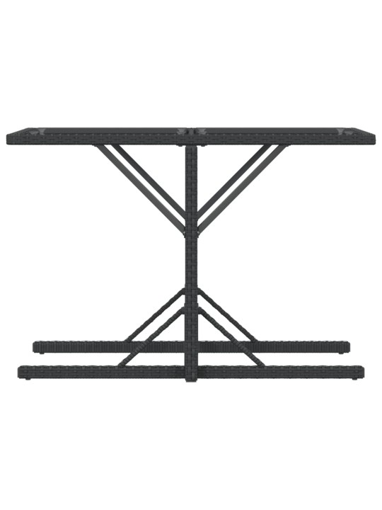 3dílný bistro set s poduškami černý polyratan